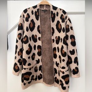 Staccato Brown and Cream Cheetah Knit Cardigan